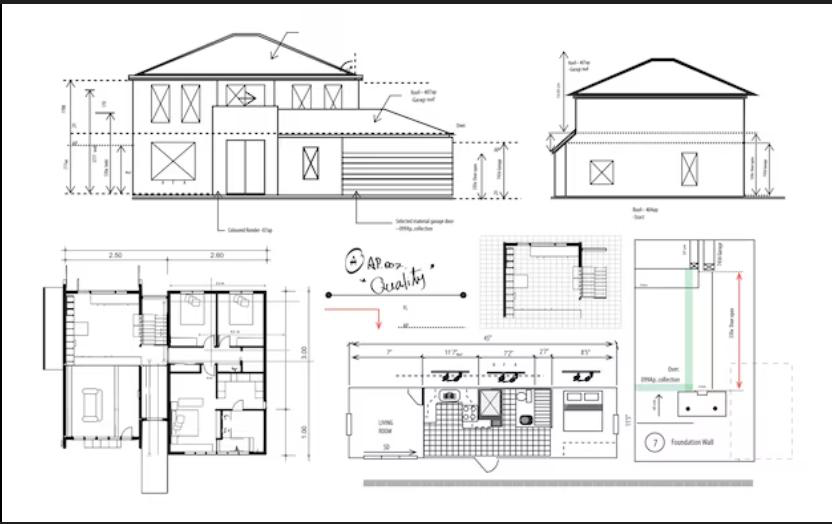 Engineering blueprint design diagram