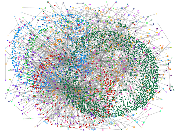 Large social and citation network graph